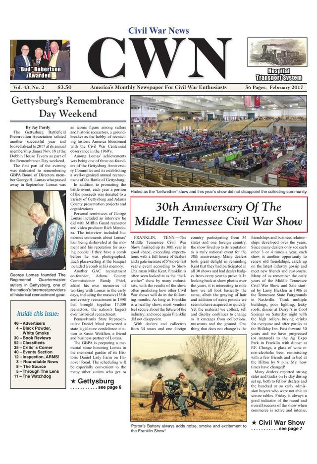 Civil War News February 2017 cover