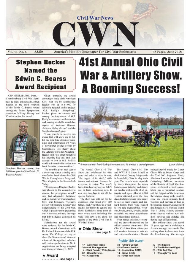 Civil War News June 2018 cover